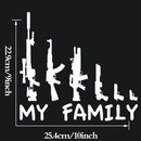 Car Sticker MY FAMILY Gun Decals Vehicle Truck Bumper Window Wall Mirror Decoration