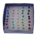 New 1 Box 20 Pairs Mixed color Crystal Ear Studs Earrings P9D1