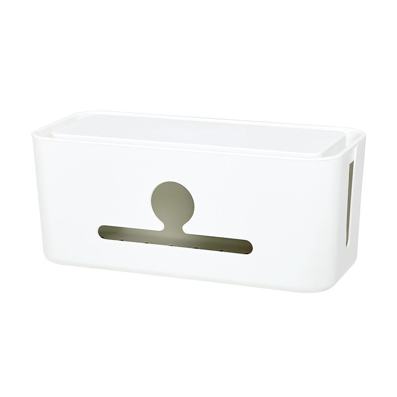 Three Flower Power Cord Plug-in Board Storage Box Charger Computer Power Strip Cable Management Box Baskets