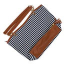 New Fashion Stripe Design Women Street Snap Candid Tote Single Shoulder Can