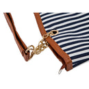 New Fashion Stripe Design Women Street Snap Candid Tote Single Shoulder Can