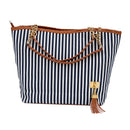 New Fashion Stripe Design Women Street Snap Candid Tote Single Shoulder Can