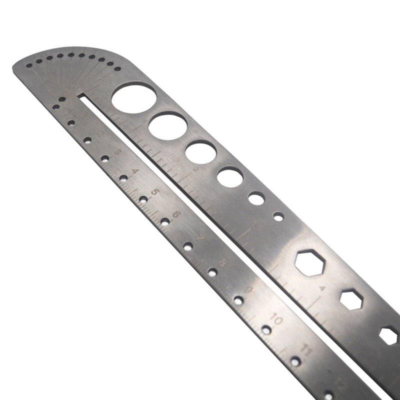 AOTDDOR Multifunction Ruler Stainless Steel Compasses Protractor Hexagon Ruler Scale Tool