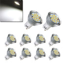 10X GU10 7W 640LM Pure White 16 SMD 5630 LED Light Bulbs Lamps AC85-265V