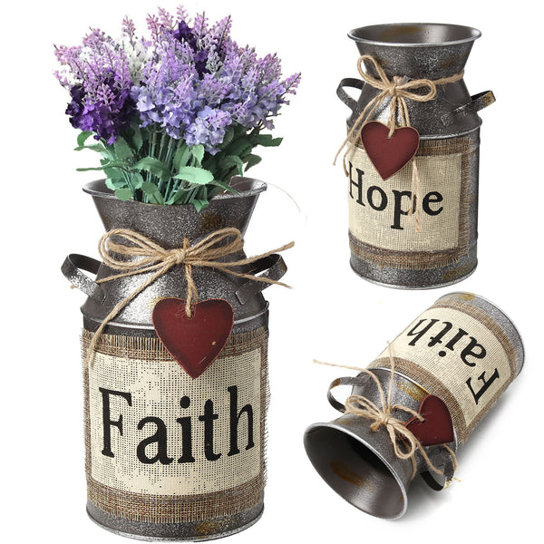 Garden Rustic Vintage Shabby Metal Flower Pot Wedding Flower Vase Plant Pot Jug Home Decorations