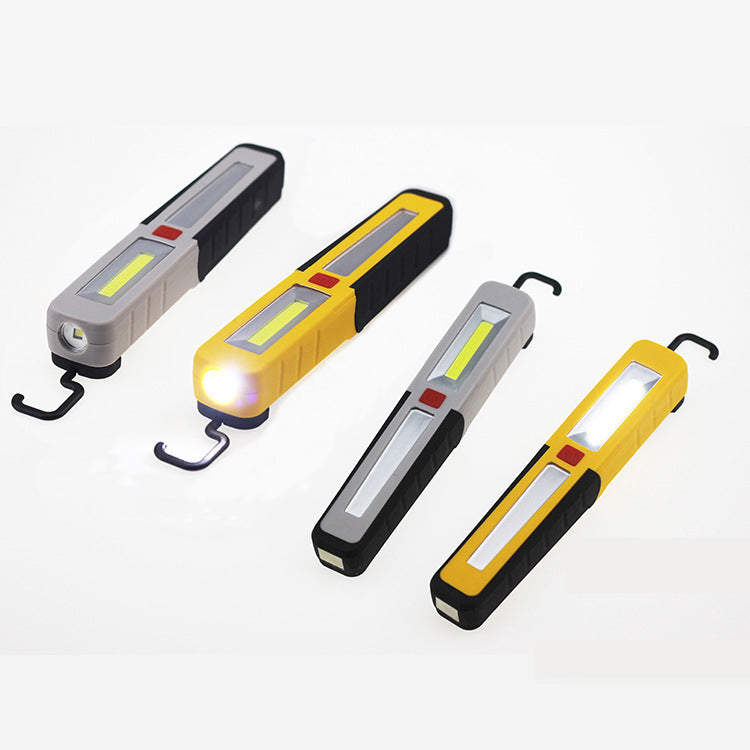 XANES COB 2 In 1 Work Light Magnetic Hook Bracket Car Emergency Maintenance Light Flashlight