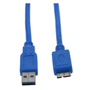 SuperSpeed USB 3.0 Cable, Type A to Type B Micro, M / M, 3 FT, Blue