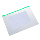 Office Green Clear Size A4 Paper Slider Zip Folders PVC Files Bags 20PCS B7E2