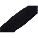 Mens Black Knitted Fingerless Textured Design Warmers Gloves