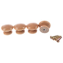 4 Pcs Cabinet Drawer 1.3" Diameter Round Wooden Pull Knobs Handles P4Q8