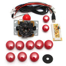 Dual Players Red Game DIY Arcade Game Console Set Kits Replacement Parts USB Encoders to PC Double J