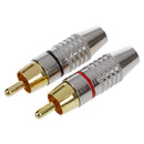 2 x RCA Male Plug Audio Video Coaxial Cable Connectors AV Adapters
