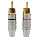 2 x RCA Male Plug Audio Video Coaxial Cable Connectors AV Adapters