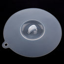 12cm 4.7" Diameter Clear White Silicone Cup Cover Knob Airtight Cap Lid V6J5