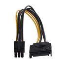 PC SATA 15 Pins Male to ATX 6 Pin Female Power Cable Converter 7.9"