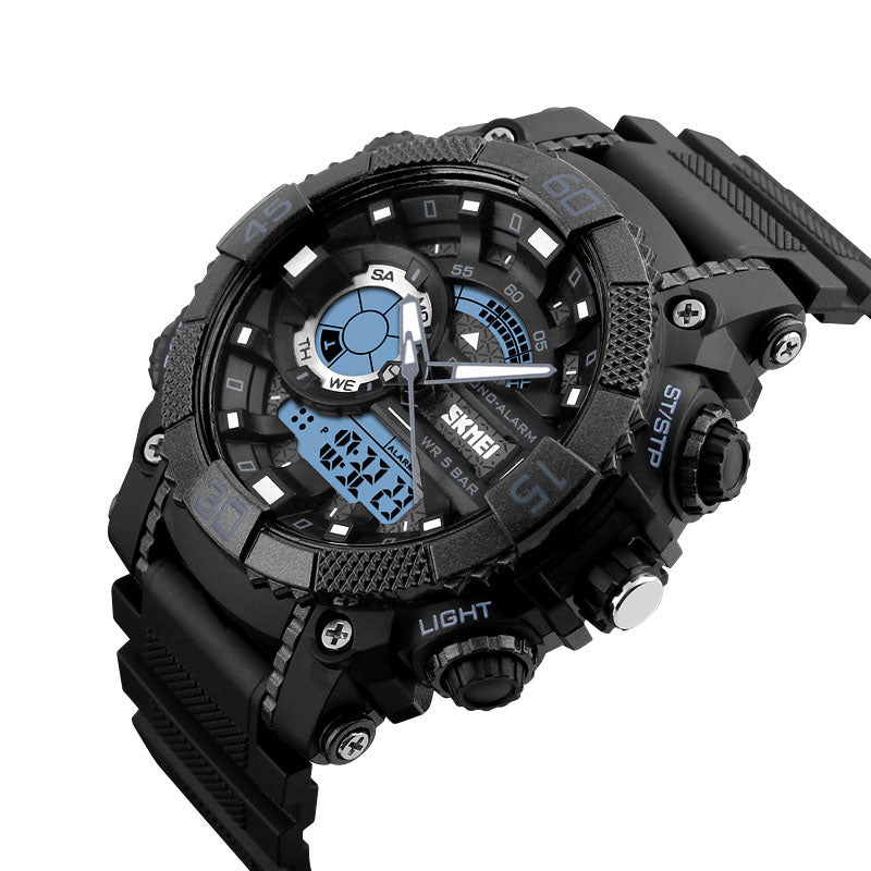 SKMEI 1228 Dual Display Multifunction Digital Quartz 50M Waterproof Chronograph LED Watch