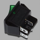 Green Light 4 Pin DPST ON/OFF Snap in Boat Rocker Switch 16A/250V 15A/125V
