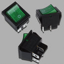 Green Light 4 Pin DPST ON/OFF Snap in Boat Rocker Switch 16A/250V 15A/125V