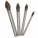 4pcs 4/6/8/10mm Spear Head Drill Bits Tungsten Carbide Tile Glass Drill Bit