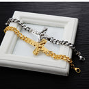 Religious Titanium Steel Men's Titanium Steel Jesus Cross Bracelet