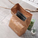 SANNE 6L Brown Paper Lunch Bag Reusable Box Sack Durable Insulated Thermal Kraft Paper Bag Snack