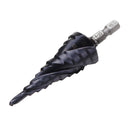 Drillpro 3 Flute Step Drill Bit TiAlN Coated HRC89 HSS-Co M35 Cobalt Step Drill 1/4 Inch Hex Shank