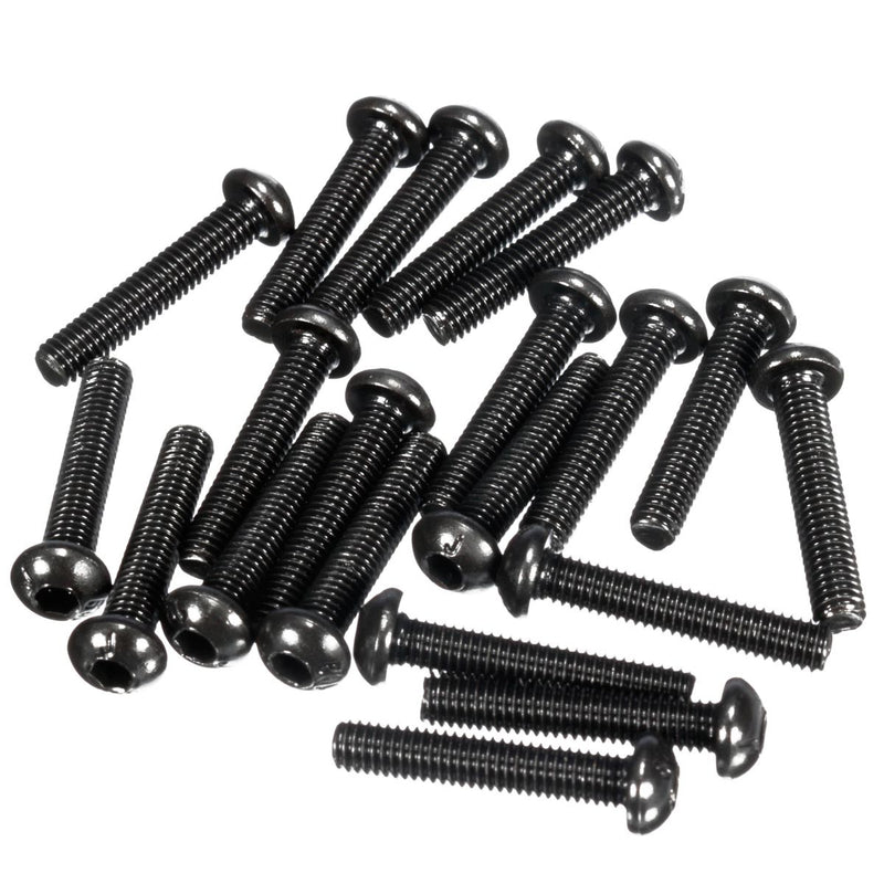 Suleve M3CH2 M3 Carbon Steel Allen Bolt 4-20mm Button Head Hex Socket Cap Screw Bolt Metric 120pcs