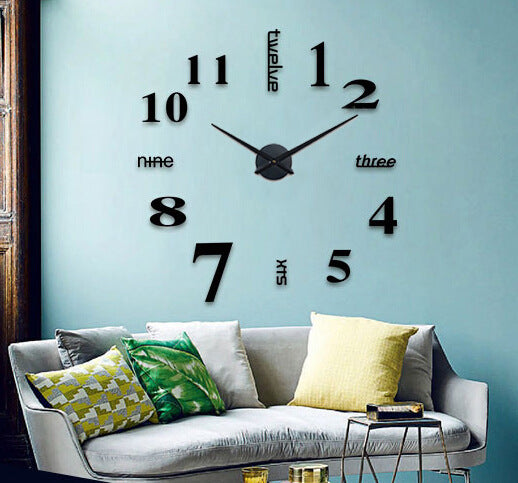 Living Room Decorations Bedroom 3d Wall Stickers Diy Clock Personality Home Mirror Wall Clock Mute Clock 015