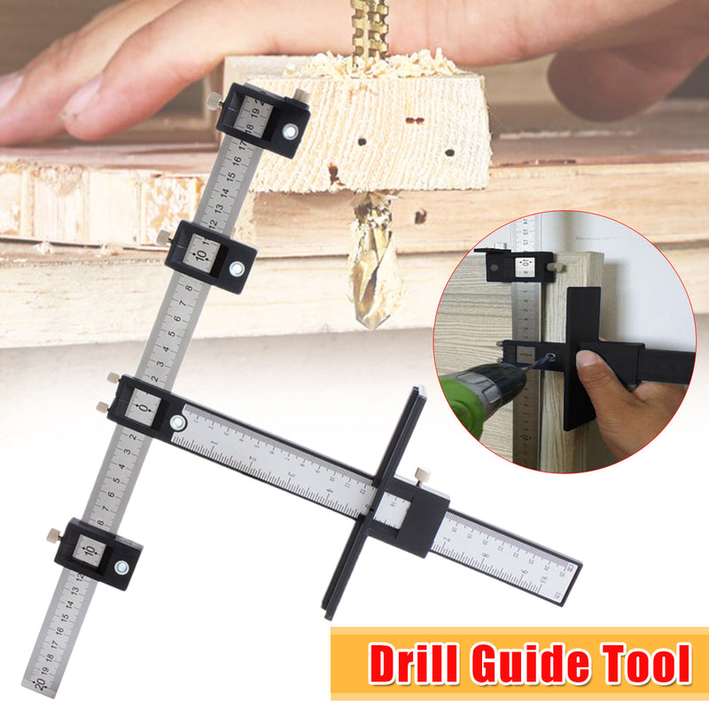 Drillpro ABS Cabinet Hardware Jig Punch Locator Drill Guide Woodworking Drilling Dowelling Hole Saw Ruler Tools