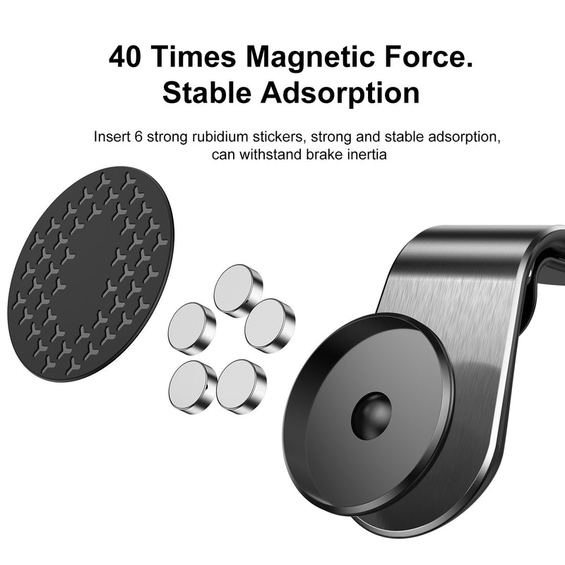 USLION Magnetic Air Vent Car Phone Holder Car Mount 360 Degree Rotation for 3.5-7.0 Inch Smart Phone for iPhone 11 Pro Max Xiaomi Redmi Note 8