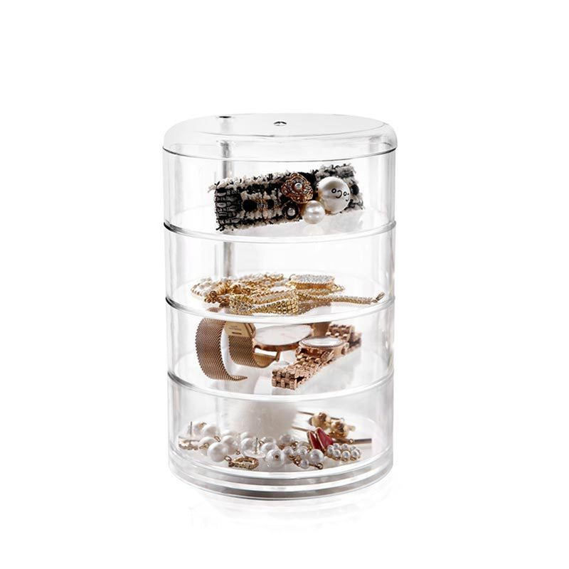 360 Degrees Rotating Cosmetic Makeup Organizer Storage Box Shelf Display Acrylic