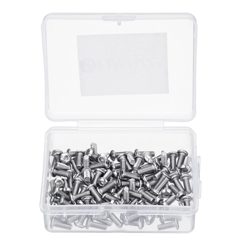 Suleve M3SS4 100Pcs Metric M3 304 Stainless Steel A2 Button Head Hex Socket Cap Screw Bolt