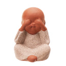 4Pcs Tea Pet Ceramics Statue Monk Figurine Chinese Crafts Ornament Decorations