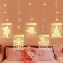 USB Remote Control 8 Modes LED String Light 3D Luminous Letters Fairy Christmas Garlands Curtain Hanging Lamp