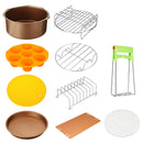 10Pcs/set 7inch Non-stick Air Fryer Accessories Cake Baking Pot BBQ Barbecue Pizza Pan