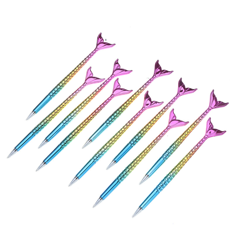 Mermaid Ball Pen Creative Stationery Korean Cute Ballpoint Pen Student Articles Gift Pen 10 Pcs