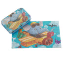 60pcs DIY Puzzle Elephant Pilot Plane Cartoon Jigsaw With Tin Box Kids Children Educational Gift Toy