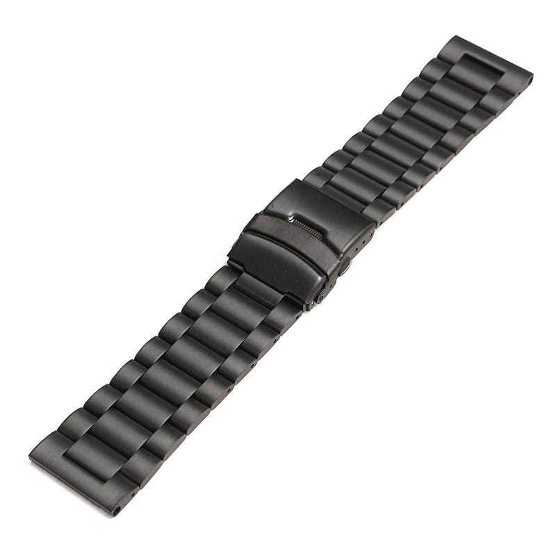 Black Metal Stainless Steel Watch Wrist Band Strap for Garmin Fenix 3/HR