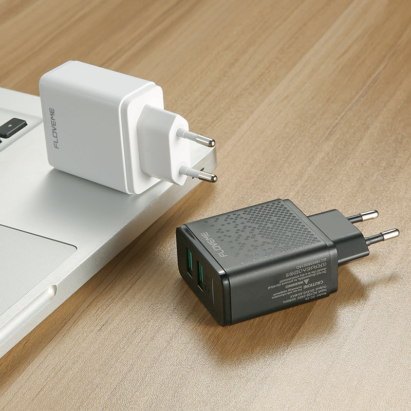 FLOVEME 2.4A Dual USB Ports Phone Charger EU Plug for Oneplus 6T Pocophone f1 S9 Xiaomi Mi8 Note 9