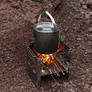 IPRee 1.2L 2-3 People Portable Stainless Steel Hanging Pot Outdoor Camping Picnic Cookware