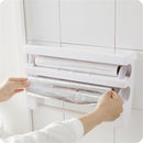 Kitchen Wrap Film Storage Rack with Cutter Aluminum Foil Barbecue Paper Rack Towel Rack Towel Kitchen Storage Rack
