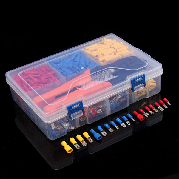 900Pcs Electrical Wire Connectors Terminals with Crimping Plier Assorted Set