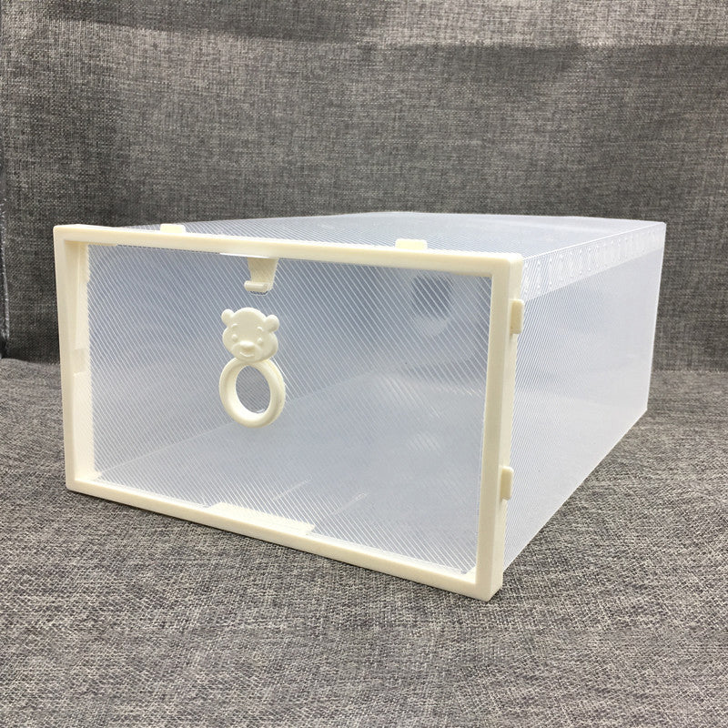 Bear-shaped Sliding Door Plastic Parts Storage Box