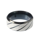 Black Stripe Stainless Steel Cool Men Ring Jewelry Best Gift