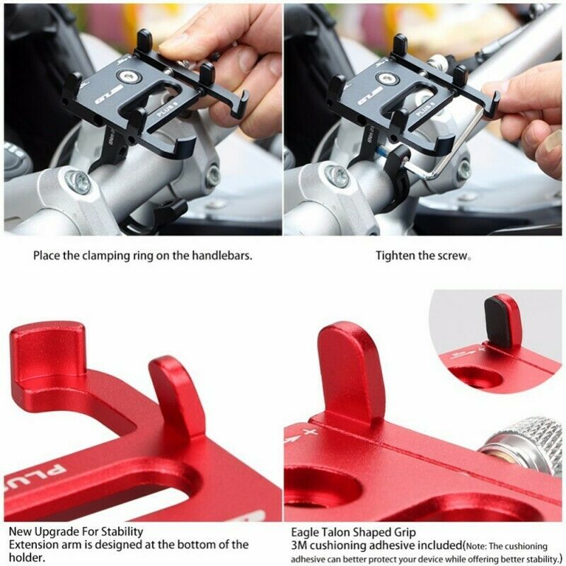 GUB PLUS 6 Aluminum Motorcycle Bicycle Bike Phone Holder Mount For Handlebar