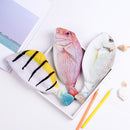 WAM PC-07 Fish Pencils Case Cute Simulation Cloth Plush Fish Pen Box Large Capacity School Stationer