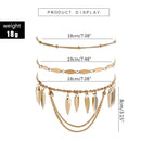 Bohemian Multi-layer Gold Bracelet Set Arrow Tassel Pendant Chain Charm Bracelet for Women