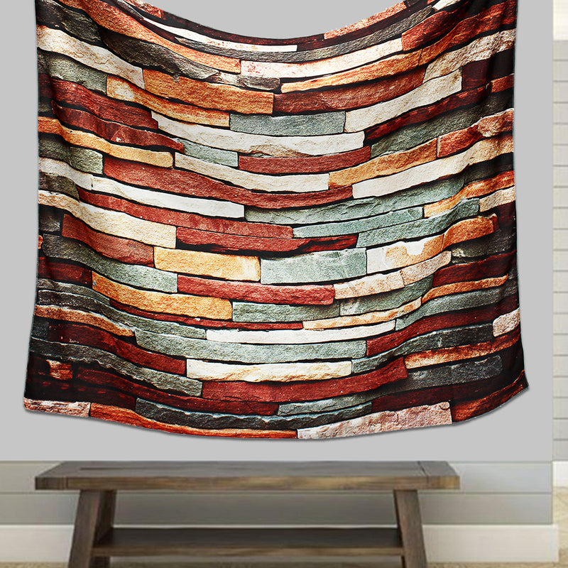 3D Art Decorations Brick Stone Print Pattern Bedspread Wall Hanging Tapestry Home Room Decor
