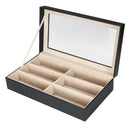 PU Leather 6 Grid Sunglasses Glasses Storage Display Case Box Organizer
