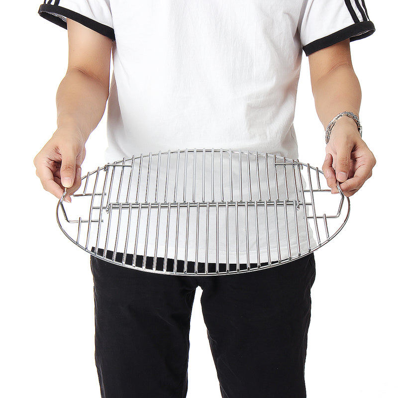 45.5cm Round BBQ Grill Net Stainless Steel Charcoal Cooking Frame Barbecue Replacement Net